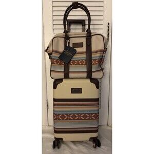 NWT Pendleton Multi Color Mojave Luggage Set Carry On Spinner & Weekend Satchel